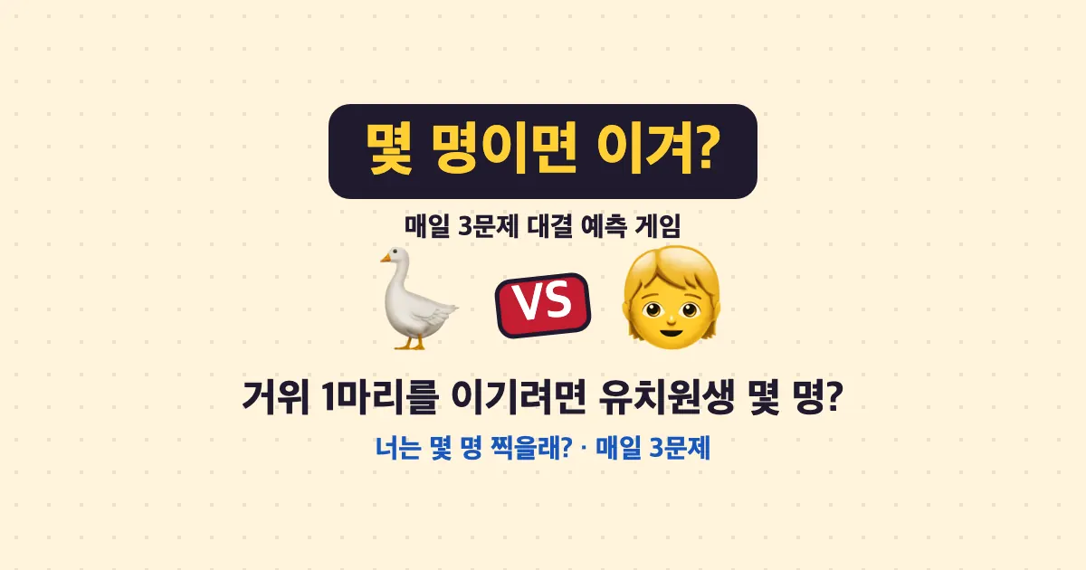 몇 명이면 이겨? 실제 화면